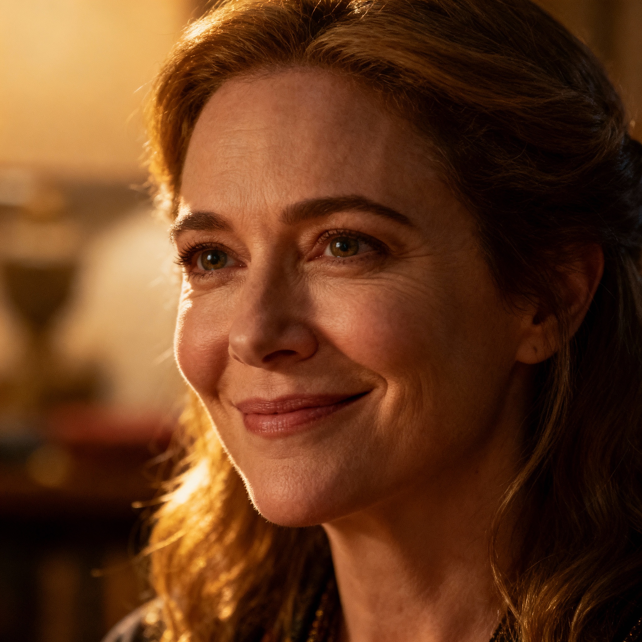A close-up portrait of Advisor Lauren, a psychic with a warm, empathetic gaze, set against a soft background to evoke a sense of trust and wisdom.