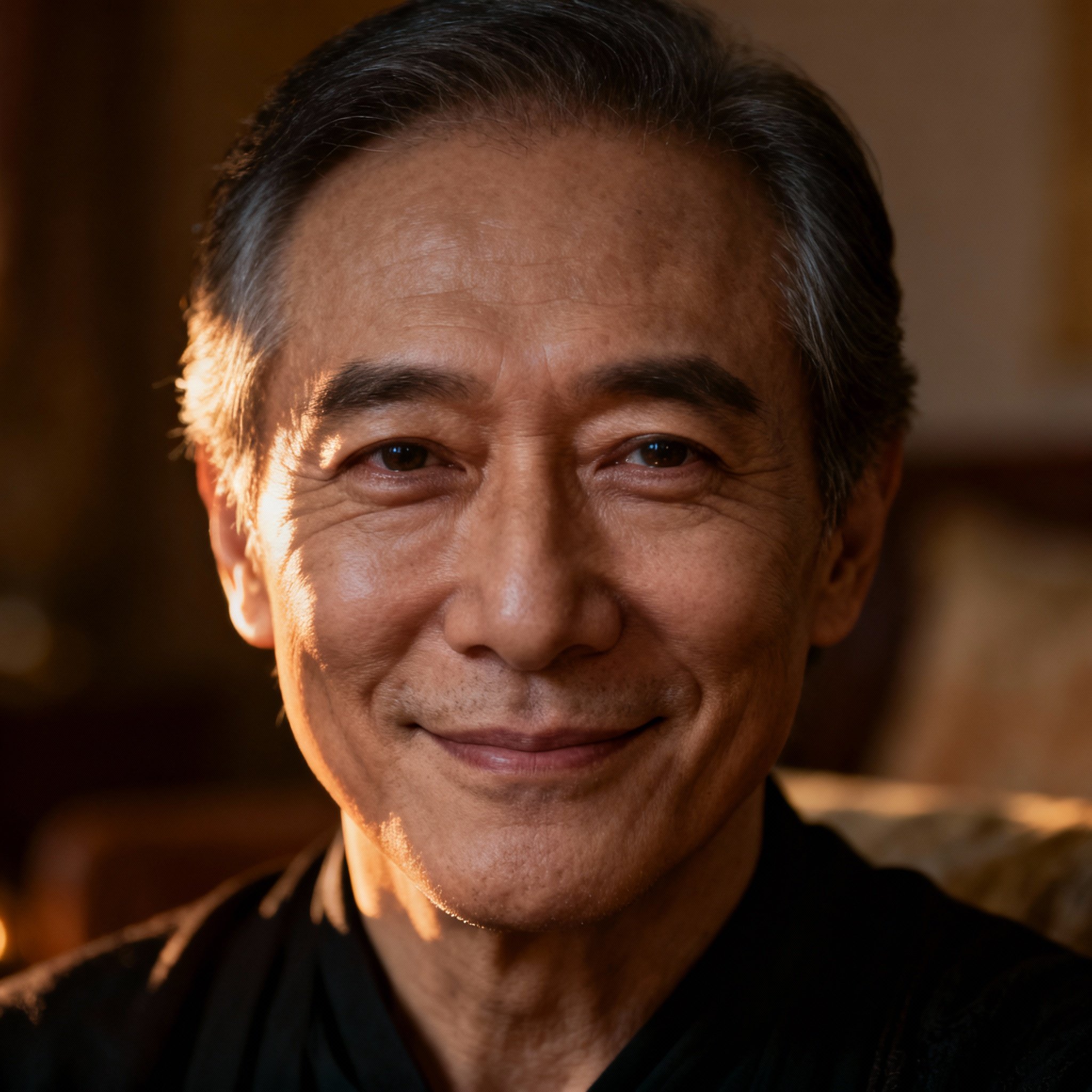 A portrait of a wise and empathetic male psychic with a gentle yet firm gaze, set against a soft background, creating a sense of trustworthiness.