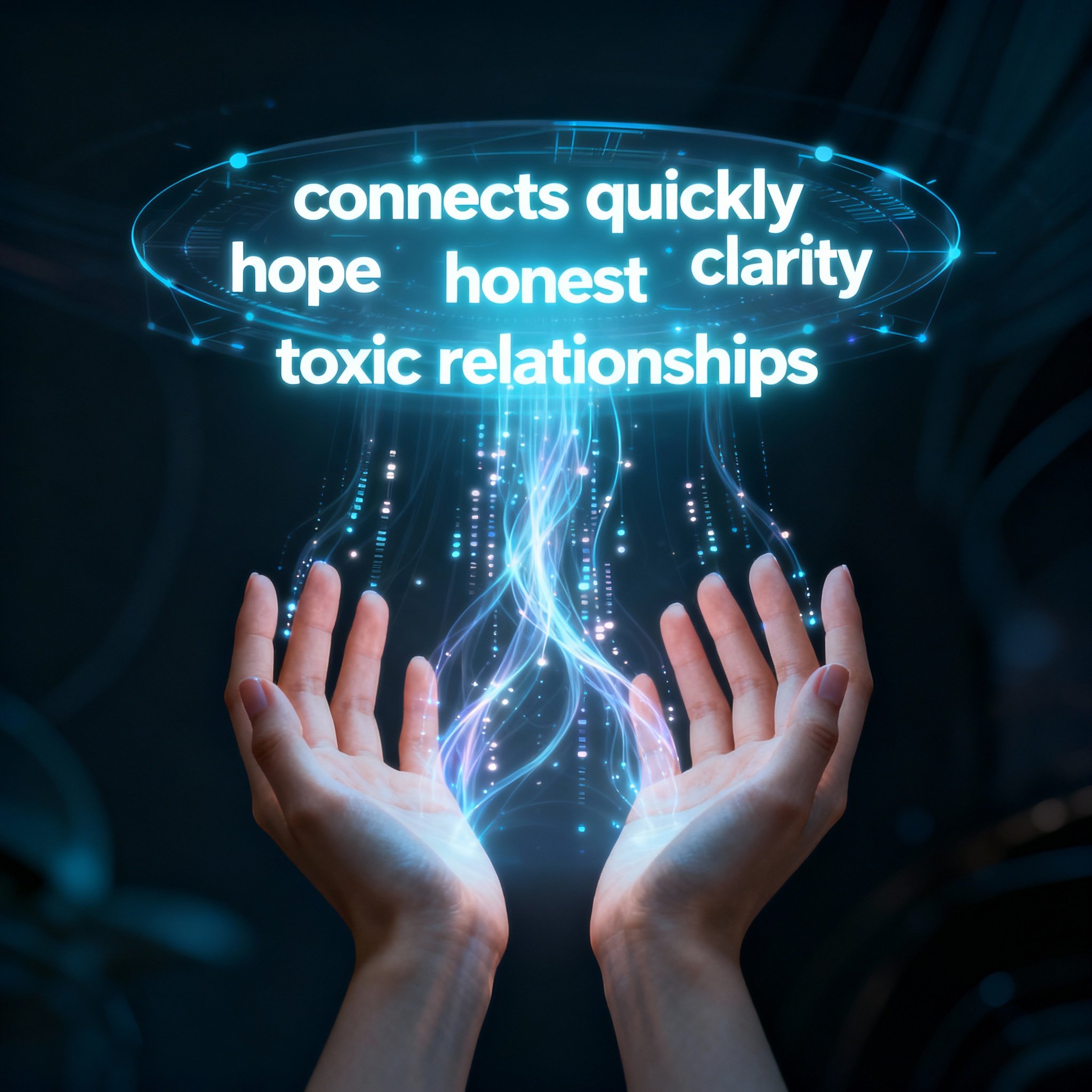 A conceptual image showing a psychic's hands gently hovering over glowing digital data and a word cloud of user reviews, symbolizing the interpretation of deep insights from information.
